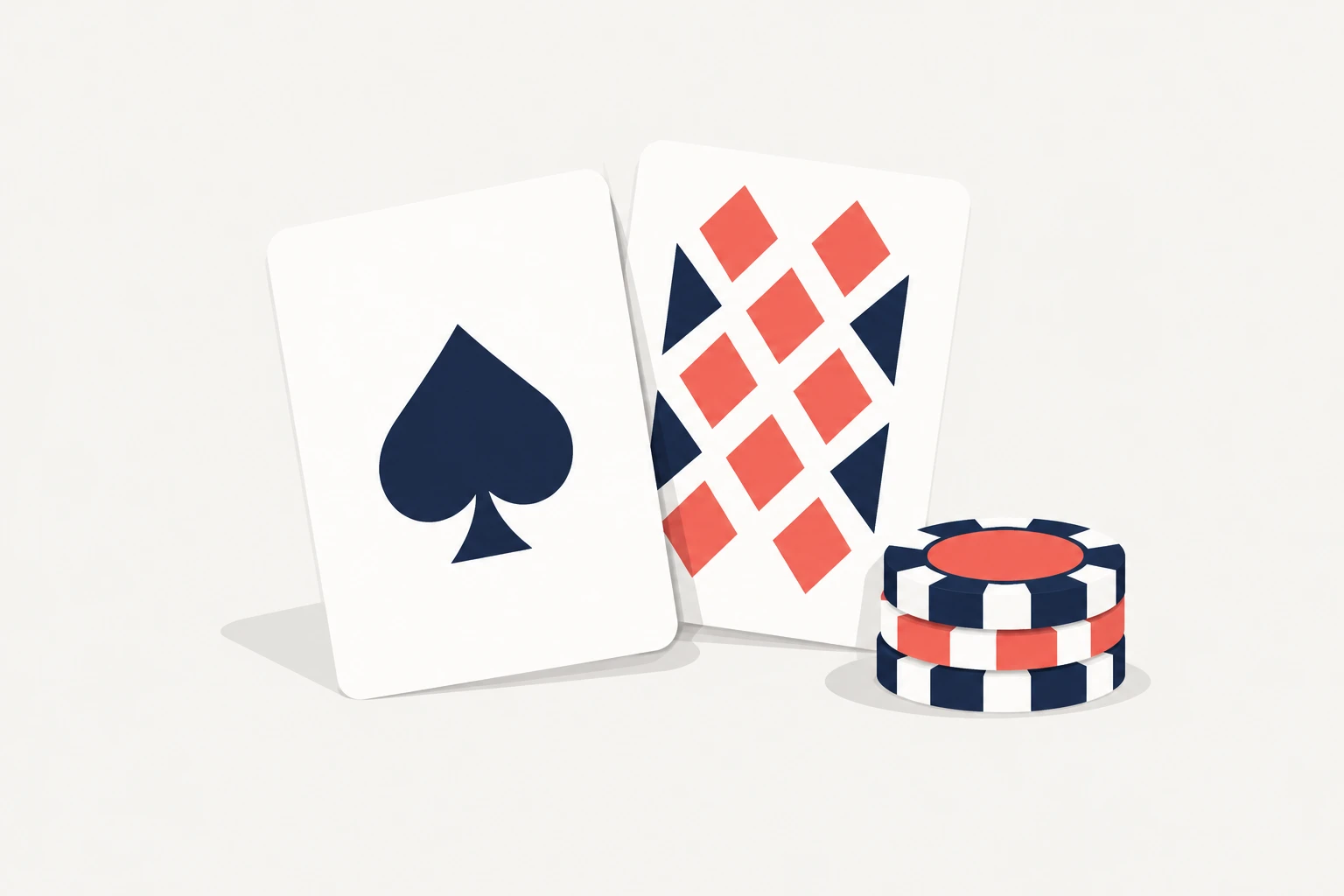 Două cărți de blackjack și un teanc de jetoane