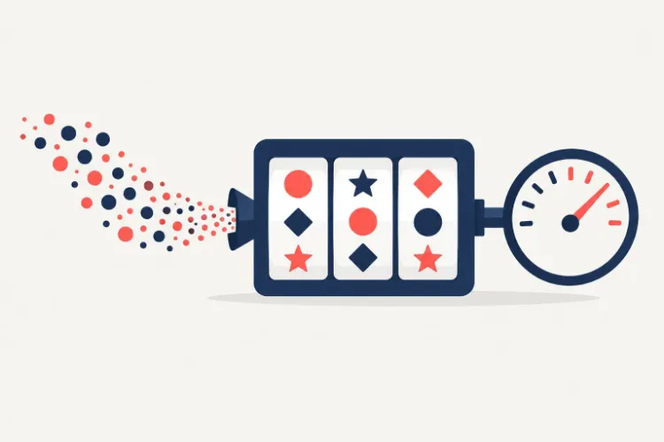 Role de slot, un indicator circular și un flux de puncte aleatoare
