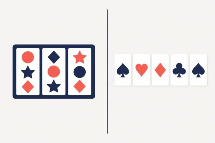 Comparație între un slot cu role și un joc de video poker cu cărți